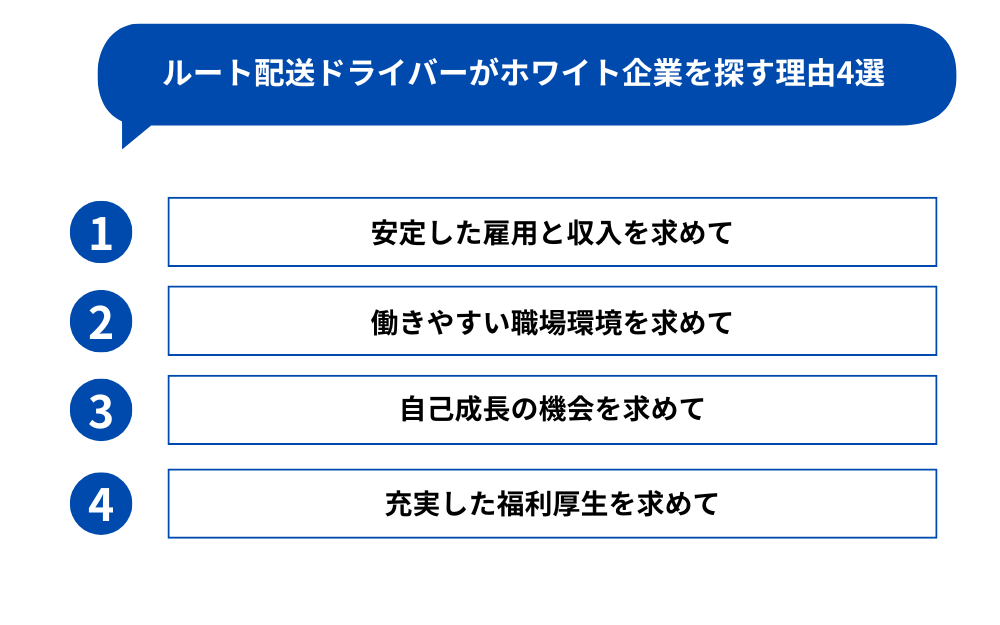 ルート配送ドライバーがホワイト企業を探す理由4選