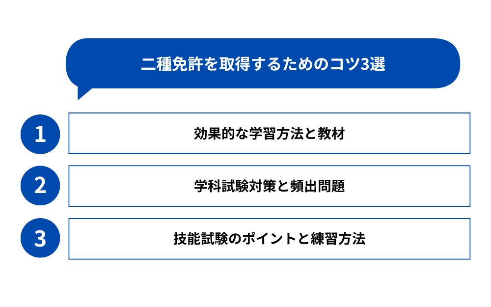 二種免許を取得するためのコツ3選