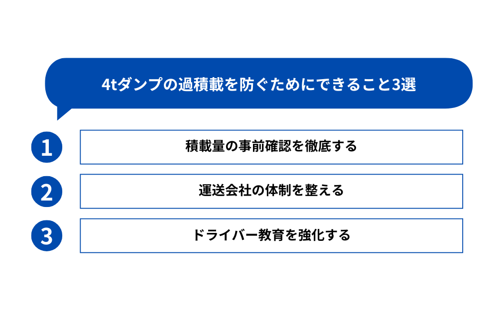 4tダンプの過積載を防ぐためにできること3選