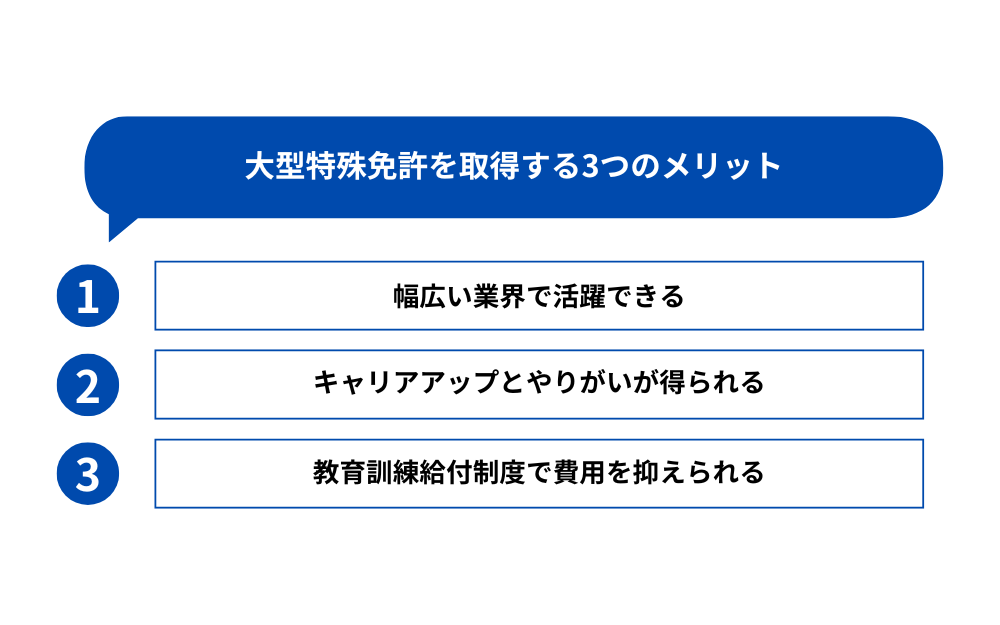 大型特殊免許を取得する3つのメリット