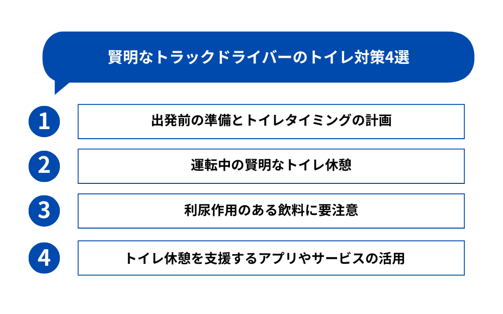 賢明なトラックドライバーのトイレ対策4選